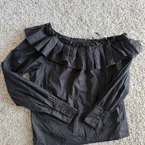 Ramy Brook Black Ruffled Blouse